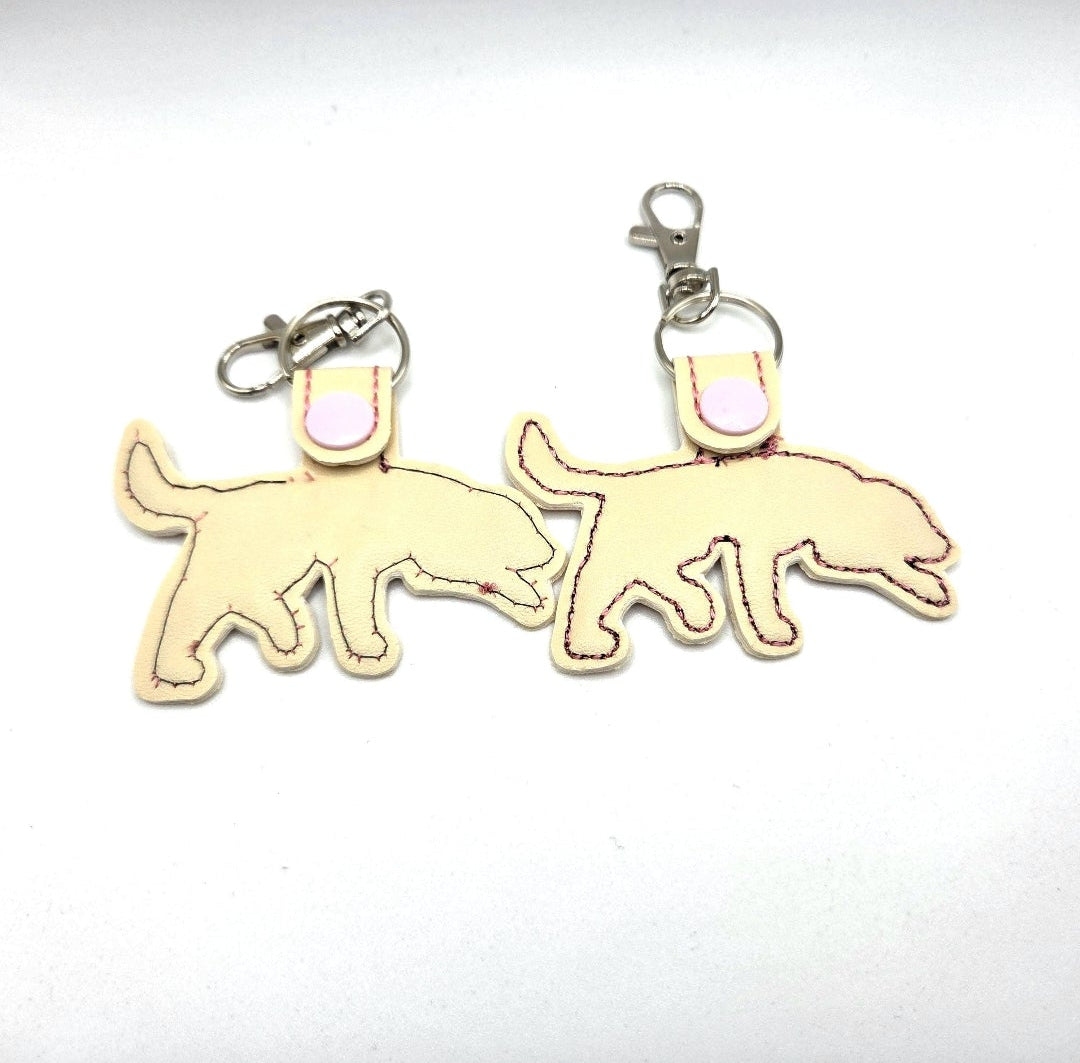 One Embroidered Labrador Retriever Keychain Tab | Black, Chocolate, Yellow Lab Dog Owner Gift | Dog Mom Key Fob