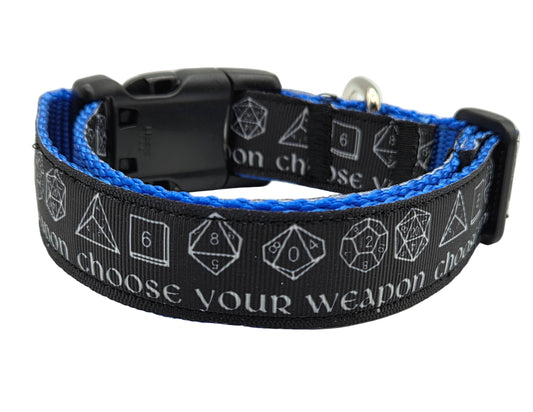 Choose Your Weapon” DnD Dog Collar – Medium (12"–19")