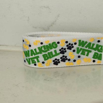 1 inch Walking Vet Bill dog collar (Made to order: All sizes available)