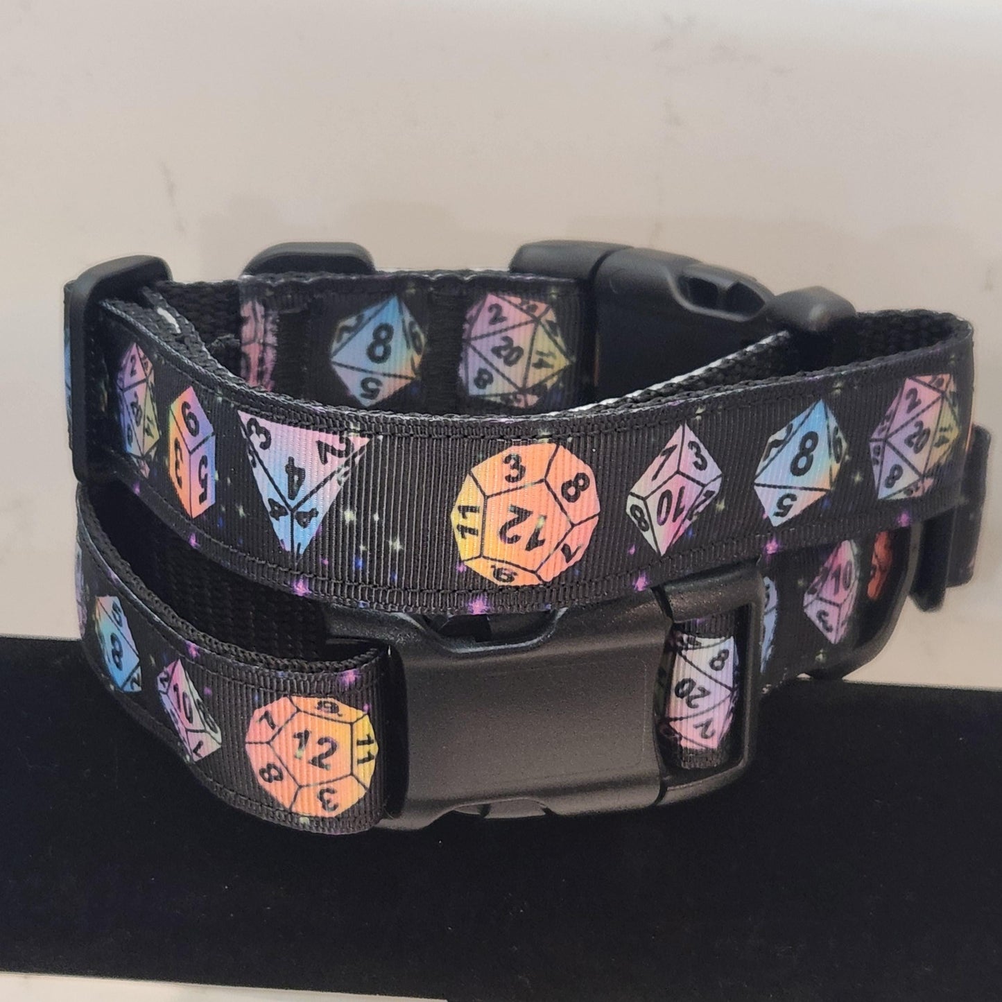 Pink Loops dog collar 1 inch (Made to order: all sizes available)