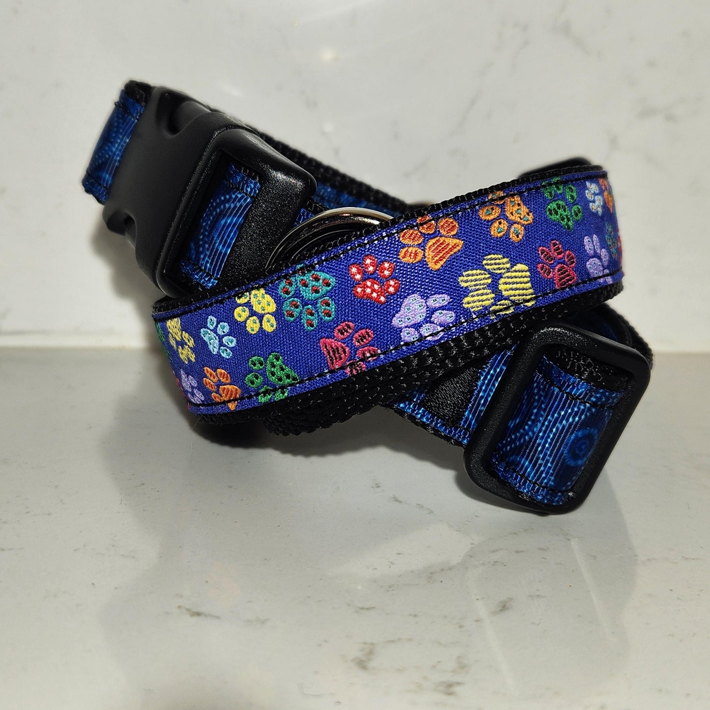 1 inch Rainbow Paws dog collar, Made to order (All sizes available)