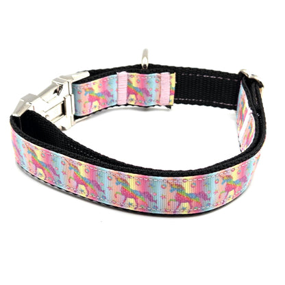 Unicorn Dreams Dog Collar | 1" Wide | Large Size | Fits 13.5–21.5” Necks | Nickel Buckle