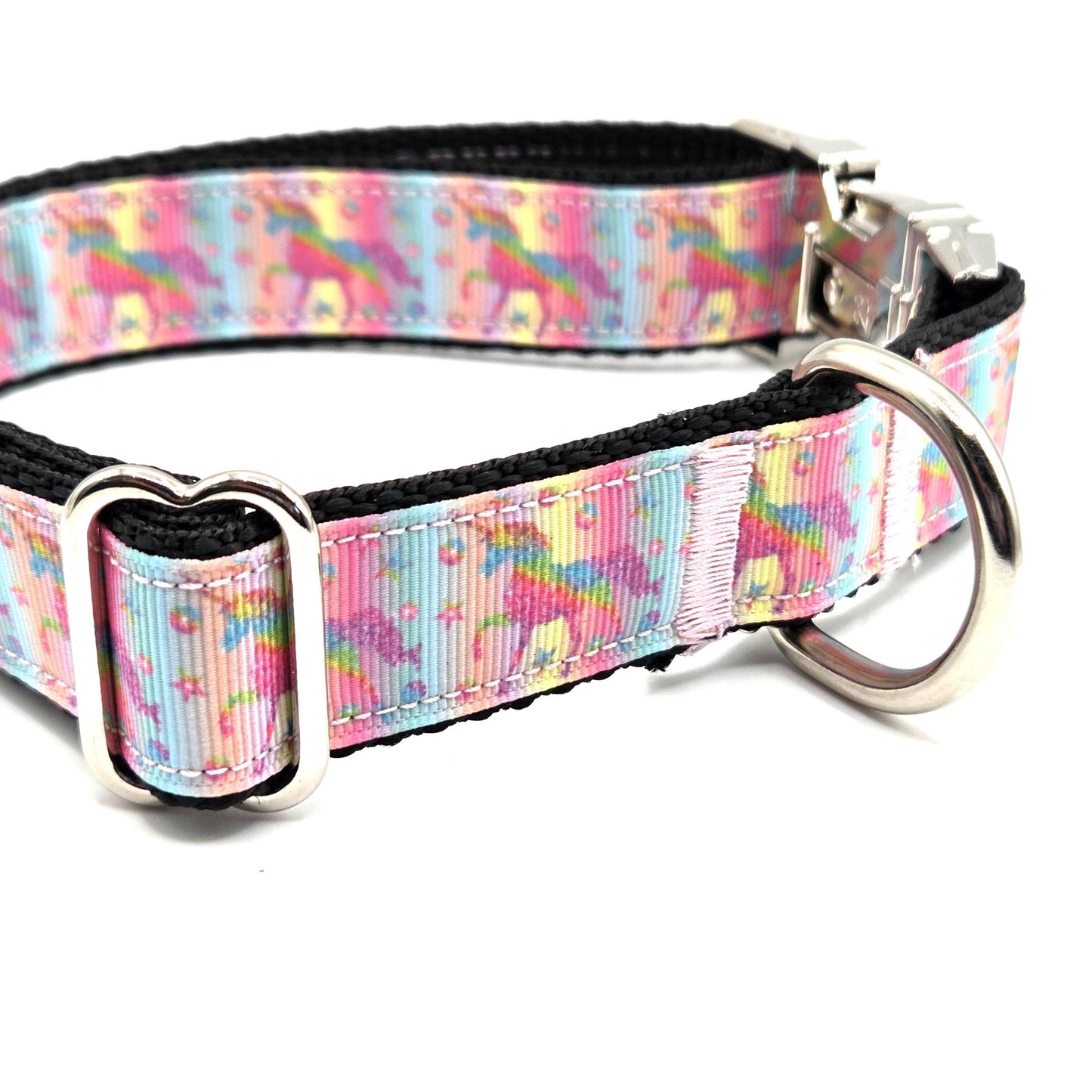 Unicorn Dreams Dog Collar | 1" Wide | Large Size | Fits 13.5–21.5” Necks | Nickel Buckle