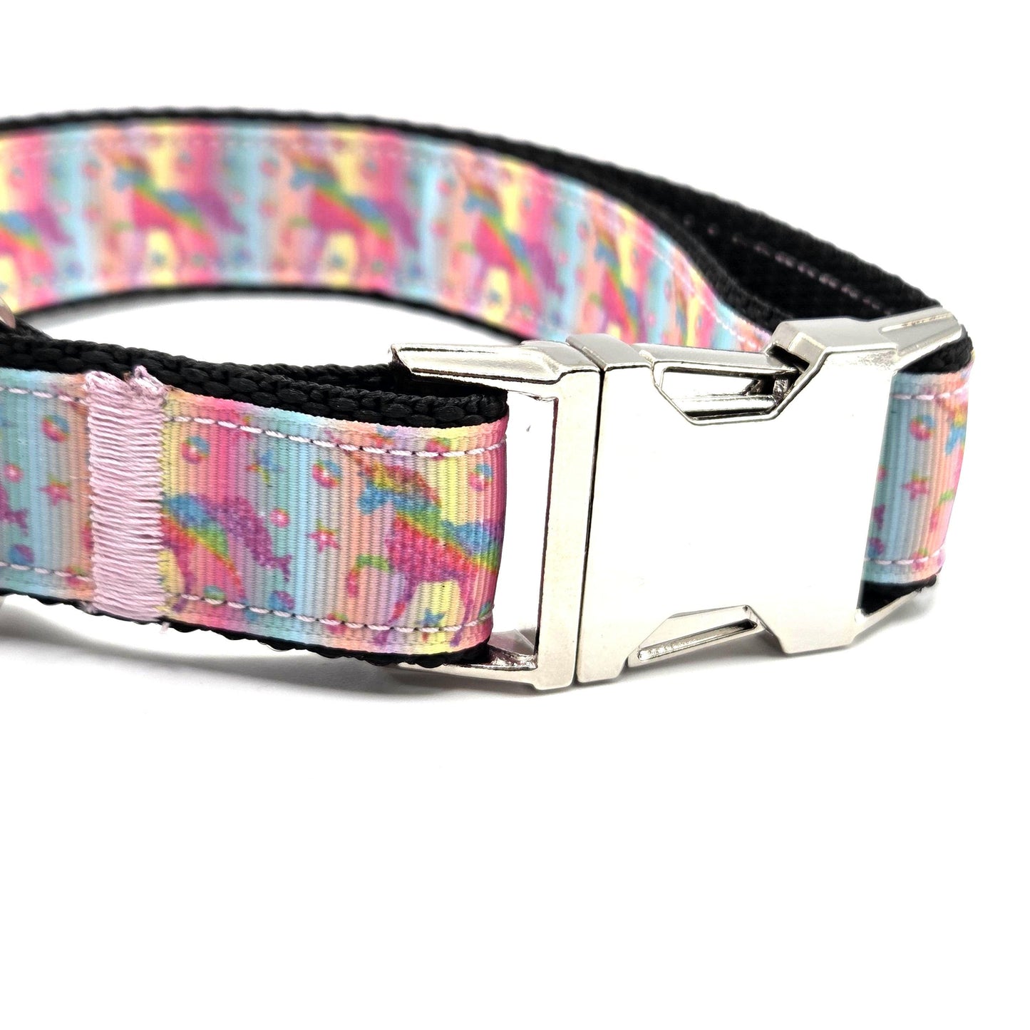Unicorn Dreams Dog Collar | 1" Wide | Large Size | Fits 13.5–21.5” Necks | Nickel Buckle