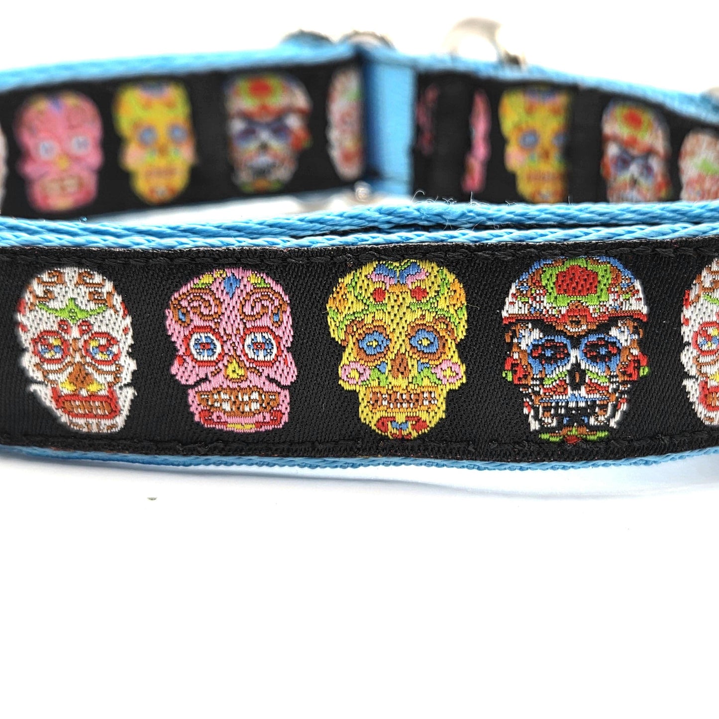 Sugar Skulls dog collar 1 inch(Made to order: All sizes available)