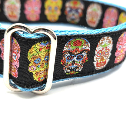 Sugar Skulls dog collar 1 inch(Made to order: All sizes available)