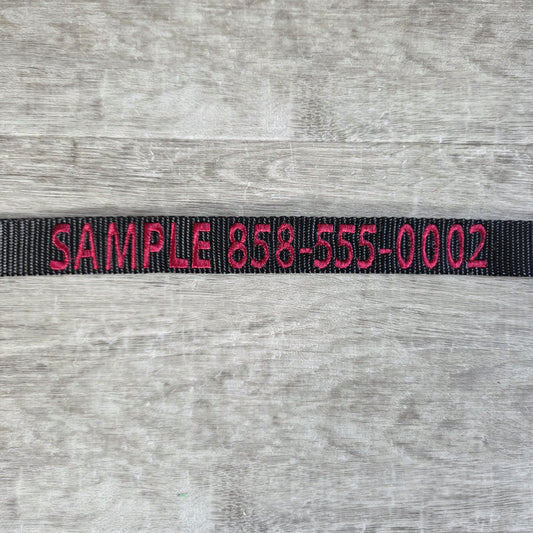 1” Personalized Embroidered Collar