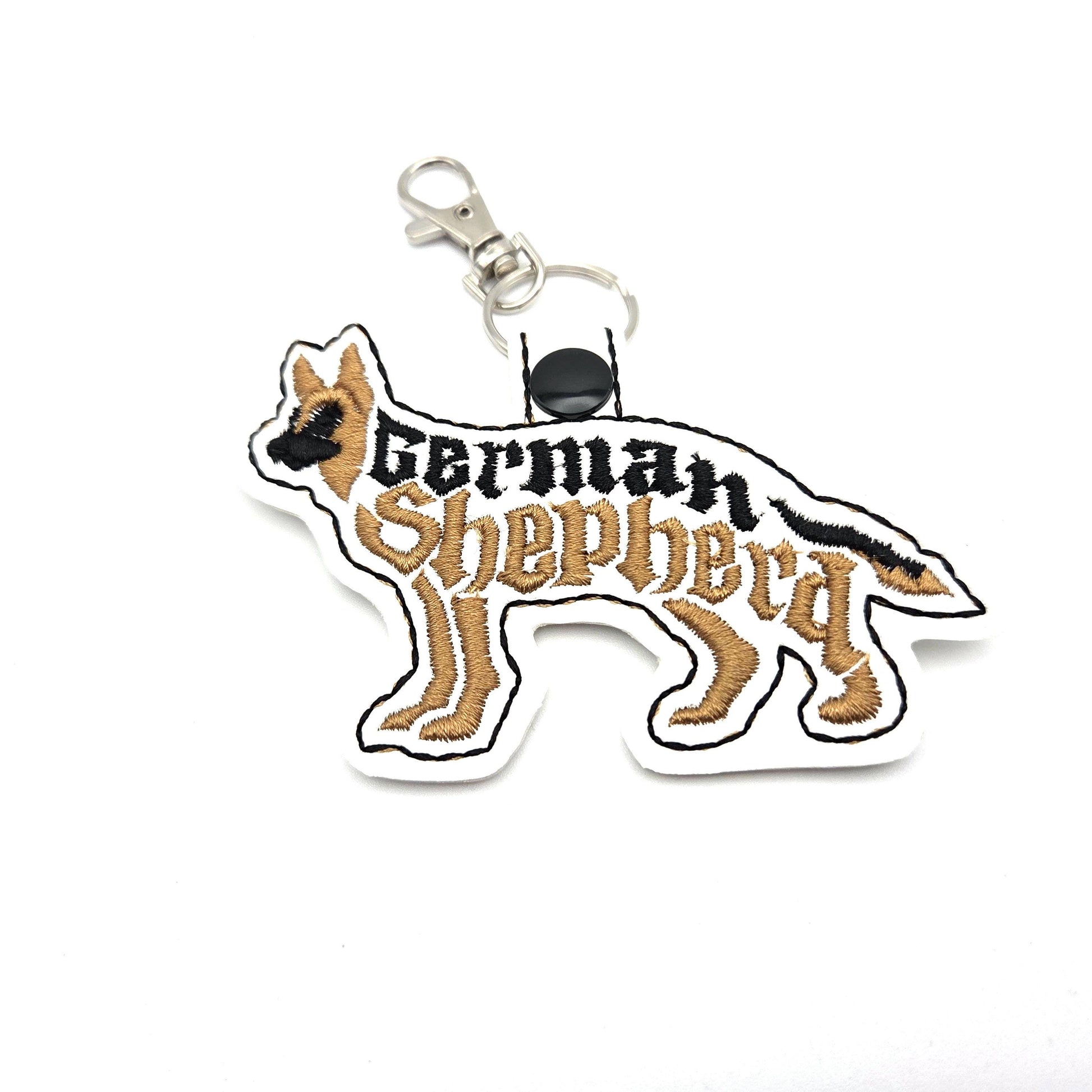 Embroidered German Shepherd Keychain, Dog Mom Gift