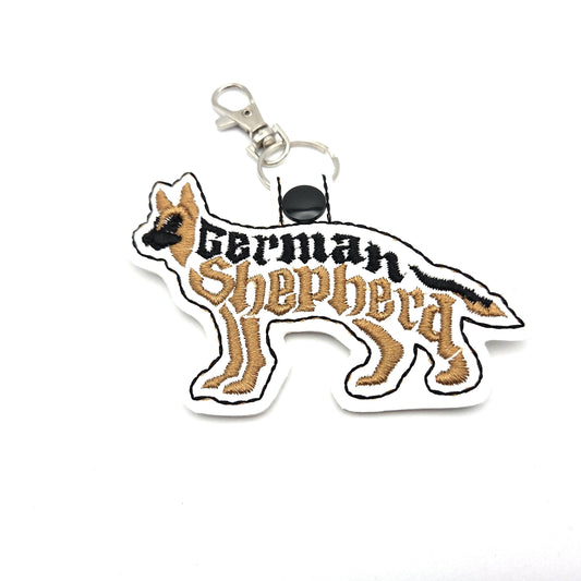 Embroidered German Shepherd Keychain, Dog Mom Gift