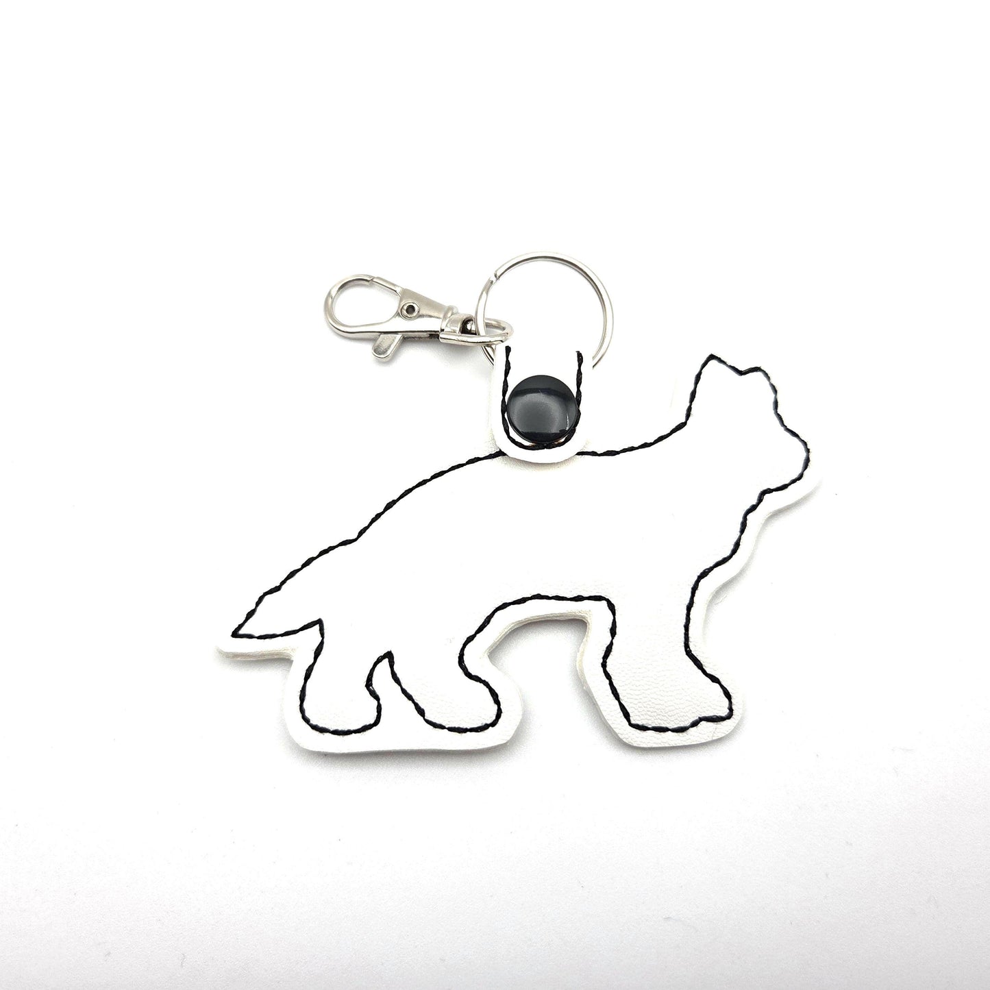 Embroidered German Shepherd Keychain, Dog Mom Gift