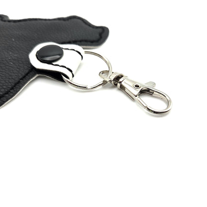 Embroidered Border Collie Silhouette Keychain / Bag Tag