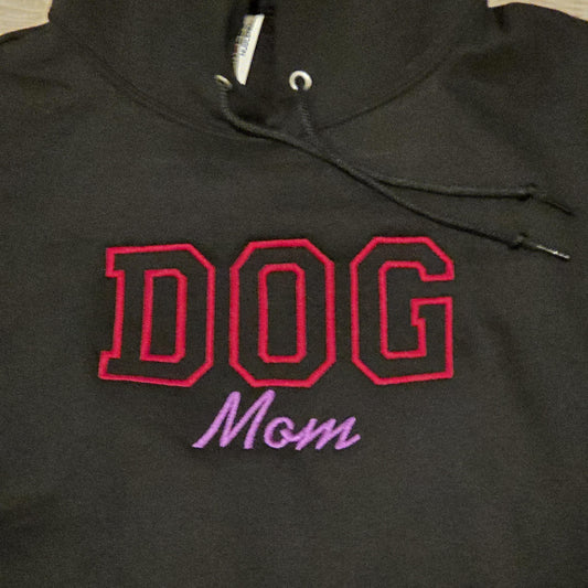 Embroidered Pull Over Hoodie Dog Mom design