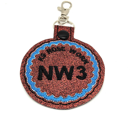 Custom Nose Work Title Brag Keychain – Embroidered Glitter Vinyl NW1 NW2 NW3 Elite Scent Work Bag Tag – Personalized Dog Sport Gift