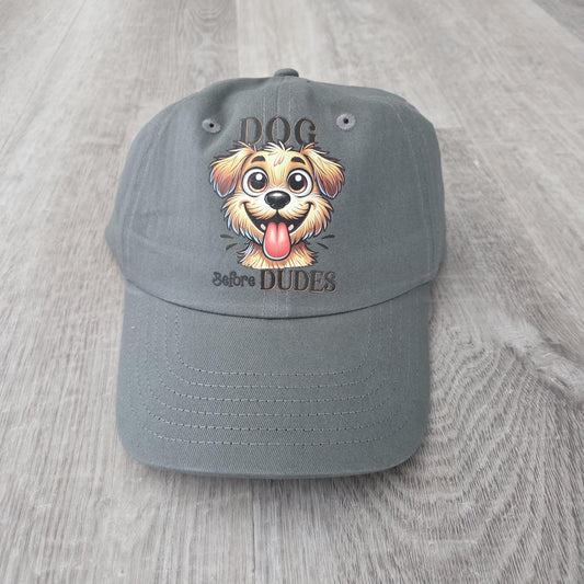 Dog Before Dudes Baseball Cap | Embroidered Dog Mom Hat | Funny Gift for Dog Lovers | Puppy Graphic Dad Hat | Cute Animal Lover Gift for Her