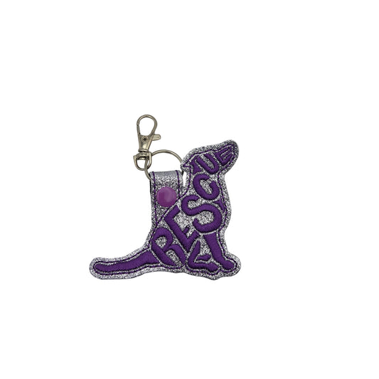 Rescue Dog Keychain Tab, Embroidered Shelter Pet Bag Tag, Rescue Mom Gift, Adopt Don't Shop Key Fob, Animal Volunteer Accessory