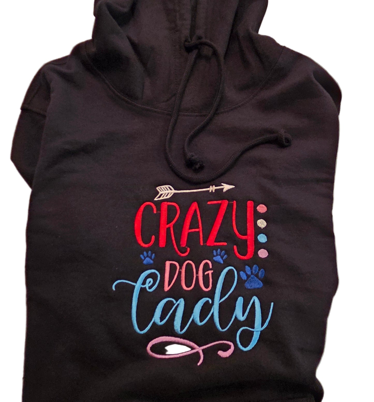 Crazy Dog Lady Embroidered pullover Hoodie