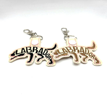 One Embroidered Labrador Retriever Keychain Tab | Black, Chocolate, Yellow Lab Dog Owner Gift | Dog Mom Key Fob