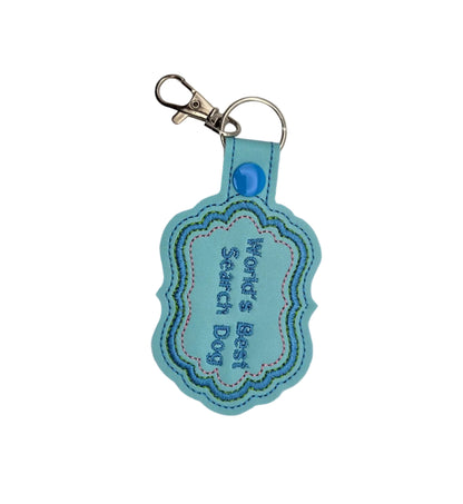 Custom Embroidered Scent Work Keychain | World's Best Search Dog Key Fob | Dog Sport Gear Tag | Gift for Search and Rescue or Nosework Handlers
