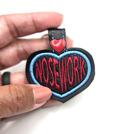 Nosework Keychain | Embroidered Dog Scent Work Key Fob | K9 Handler Gift | Cute Canine Trainer Accessory | Trial Reward