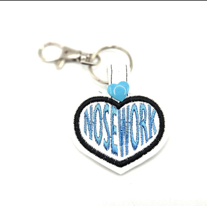 Nosework Keychain | Embroidered Dog Scent Work Key Fob | K9 Handler Gift | Cute Canine Trainer Accessory | Trial Reward