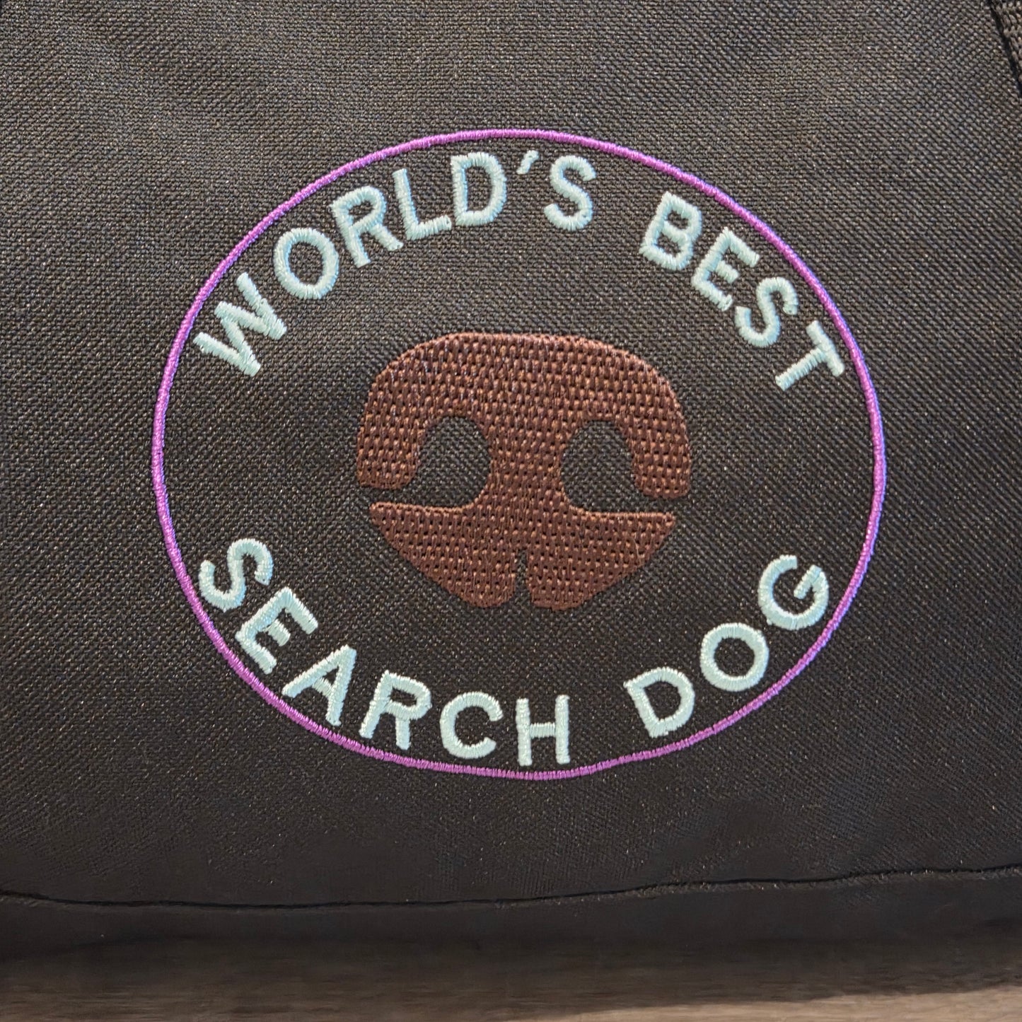 Custom Embroidered "World's Best Search Dog" Duffel Bag – Eco-Friendly Recycled Fabric