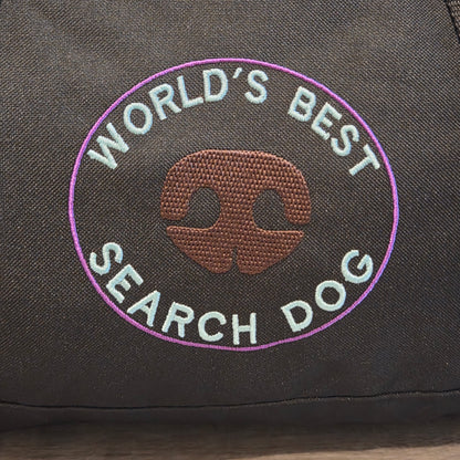 Custom Embroidered "World's Best Search Dog" Duffel Bag – Eco-Friendly Recycled Fabric