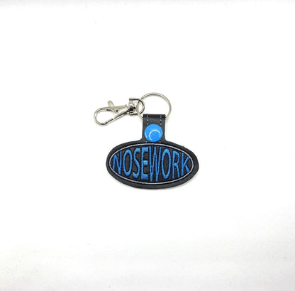 Nosework Keychain | Embroidered Dog Scent Work Key Fob | K9 Handler Gift | Cute Canine Trainer Accessory | Trial Reward