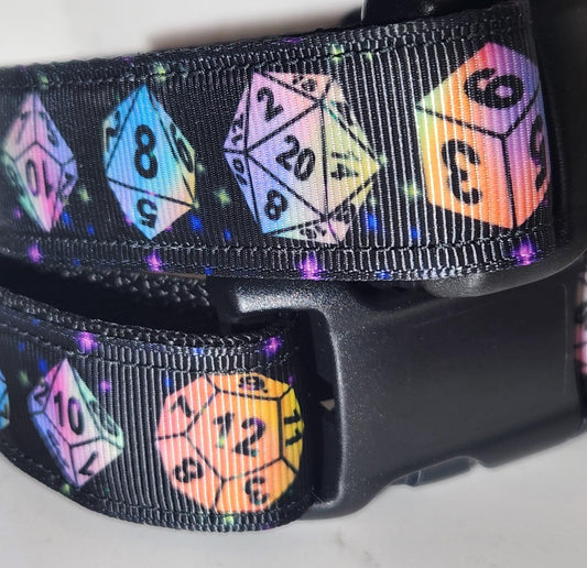 1 inch Dungeons & Dragons Dice Dog Collar
