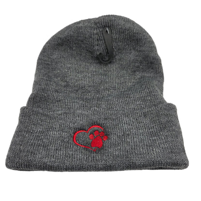 Heart Paw Print Beanie