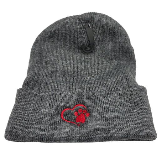 Heart Paw Print Beanie