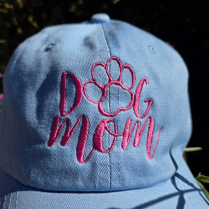 Pastel Blue Embroidered Dog Mom Hat