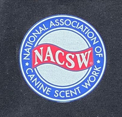 NACSW Logo Canine Scent Work Half Apron - 3-Pocket Dog Training Treat Pouch - Black Waist Apron for Nose Work