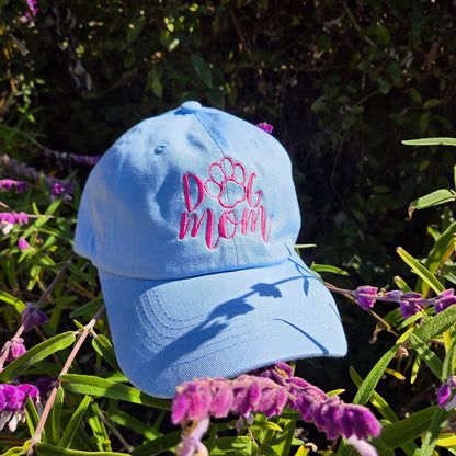 Pastel Blue Embroidered Dog Mom Hat
