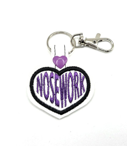 Nosework Keychain | Embroidered Dog Scent Work Key Fob | K9 Handler Gift | Cute Canine Trainer Accessory | Trial Reward