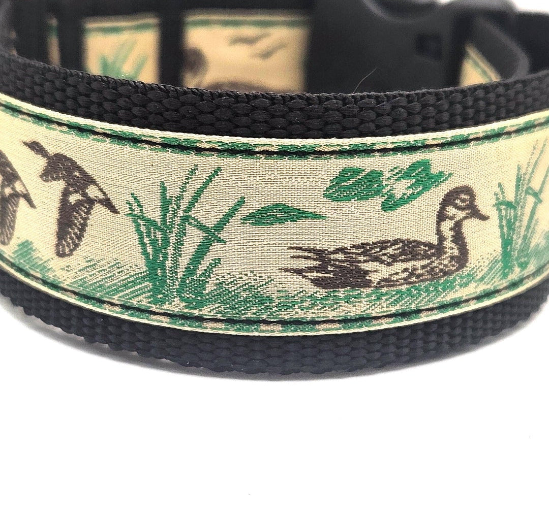 1.5 inch Rustic Duck Dog Collar – Adjustable (all sizes available)