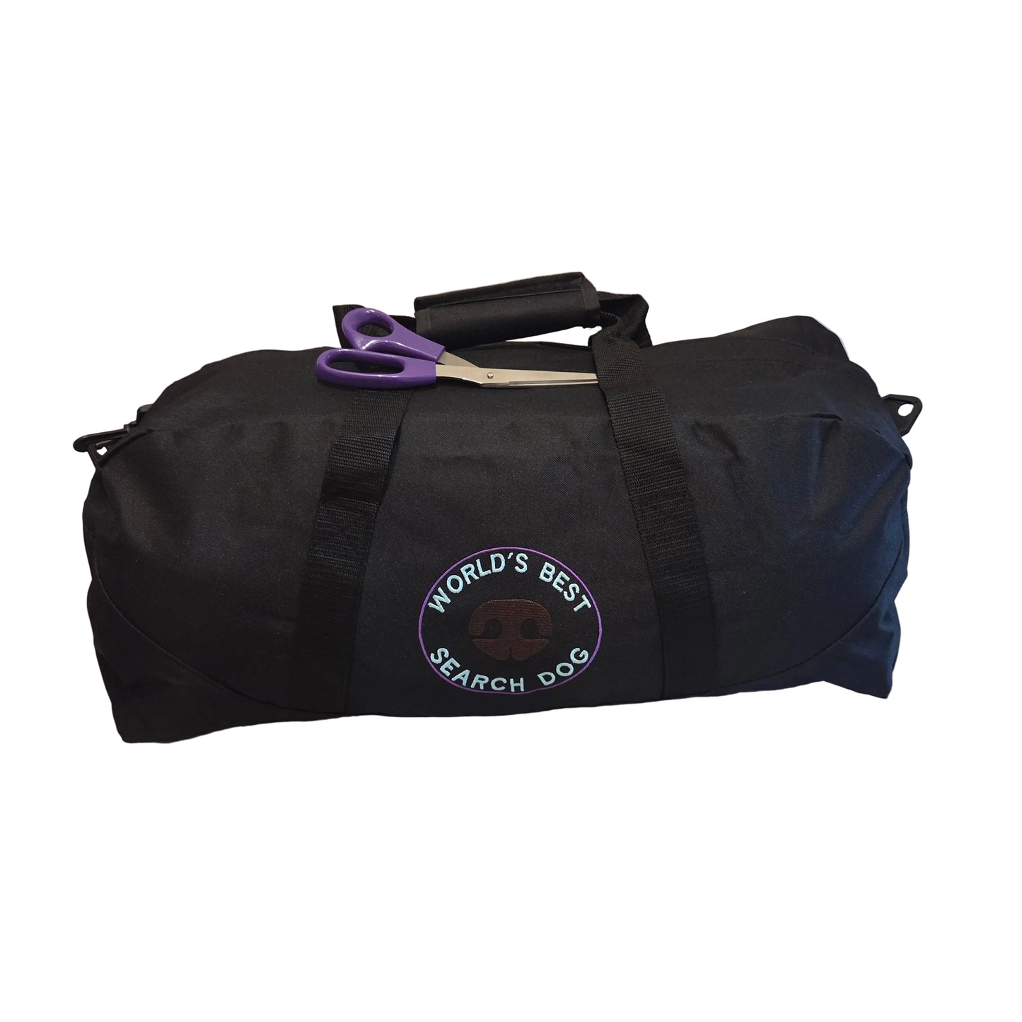 Custom Embroidered "World's Best Search Dog" Duffel Bag – Eco-Friendly Recycled Fabric