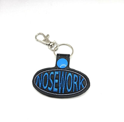 Nosework Keychain | Embroidered Dog Scent Work Key Fob | K9 Handler Gift | Cute Canine Trainer Accessory | Trial Reward