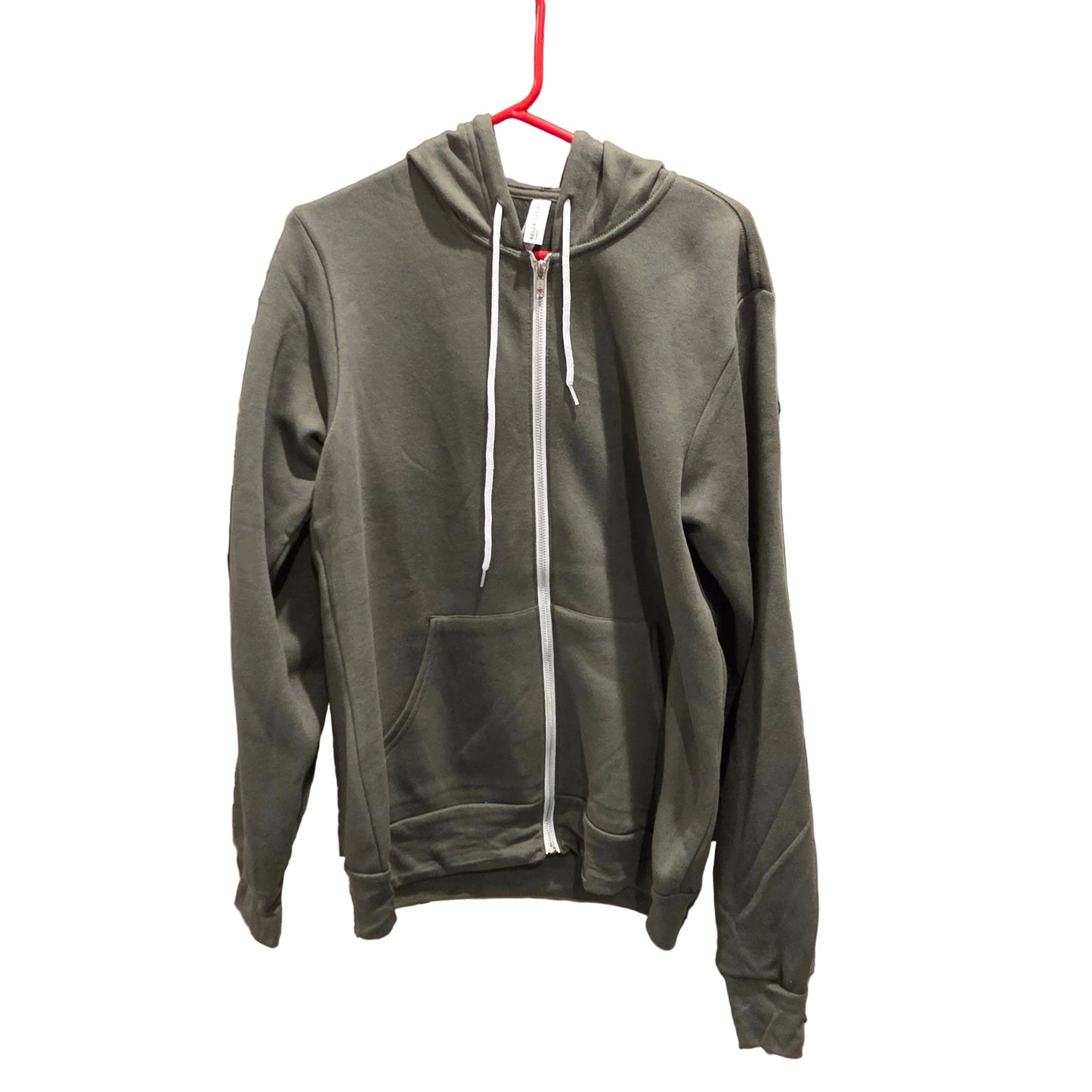 Custom Embroidered Bella + Canvas "Sponge Fleece" Hoodie Army Green Large