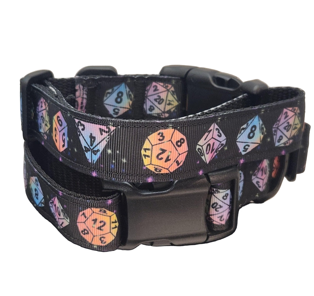 1 inch Dungeons & Dragons Dice Dog Collar