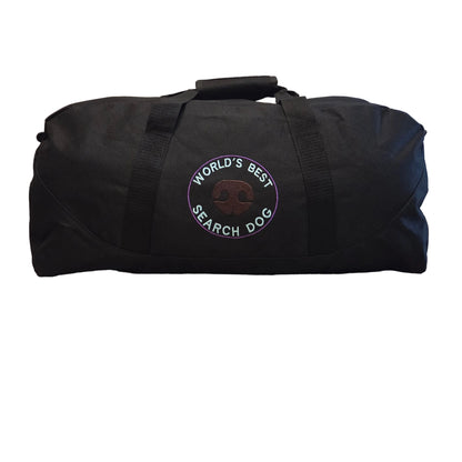 Custom Embroidered "World's Best Search Dog" Duffel Bag – Eco-Friendly Recycled Fabric